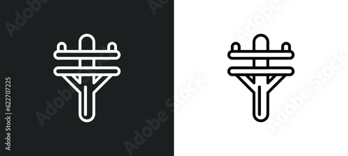 pole outline icon in white and black colors. pole flat vector icon from maps and flags collection for web  mobile apps and ui.