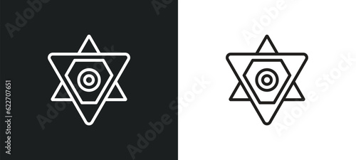 jewish outline icon in white and black colors. jewish flat vector icon from magic collection for web, mobile apps and ui.