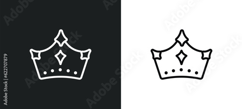 princess outline icon in white and black colors. princess flat vector icon from luxury collection for web, mobile apps and ui.