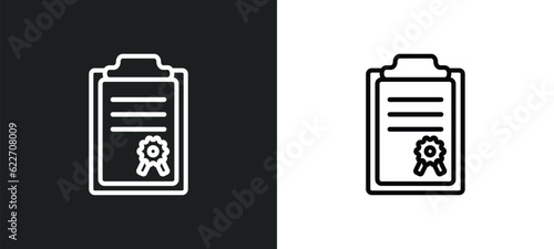 policy outline icon in white and black colors. policy flat vector icon from law and justice collection for web, mobile apps and ui.