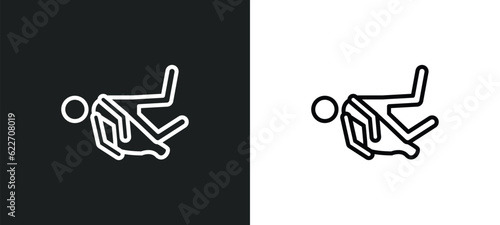 murder outline icon in white and black colors. murder flat vector icon from law and justice collection for web, mobile apps and ui.