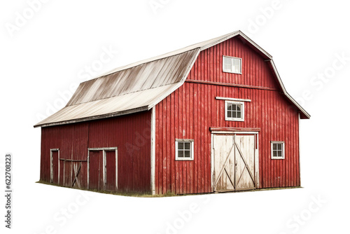 Old red barn. transparent background