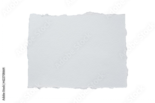 close up of a white ripped piece of paper with copyspace. torn paper isolated transparent png photo