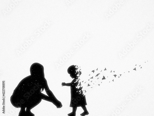 Fotografie Mother and child silhouette