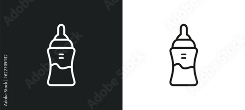 feeder outline icon in white and black colors. feeder flat vector icon from kid and baby collection for web  mobile apps and ui.