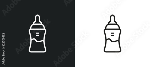 feeder outline icon in white and black colors. feeder flat vector icon from kid and baby collection for web, mobile apps and ui.