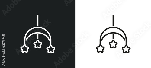 crib toy outline icon in white and black colors. crib toy flat vector icon from kid and baby collection for web, mobile apps and ui.