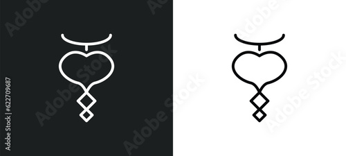 locket outline icon in white and black colors. locket flat vector icon from jewelry collection for web, mobile apps and ui.