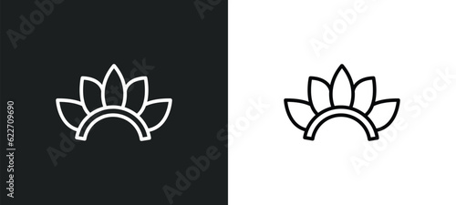 tiara outline icon in white and black colors. tiara flat vector icon from jewelry collection for web, mobile apps and ui.