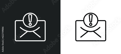 spam outline icon in white and black colors. spam flat vector icon from internet security collection for web, mobile apps and ui.