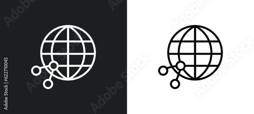 network conection outline icon in white and black colors. network conection flat vector icon from networking collection for web, mobile apps and ui.