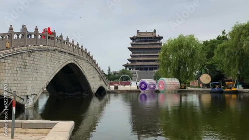 Time-lapse photography of Stork Tower in Yuncheng City,
 photo