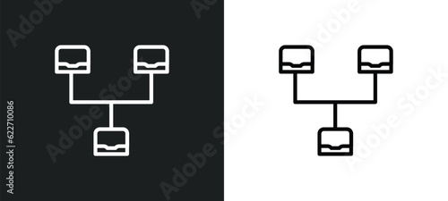 local network outline icon in white and black colors. local network flat vector icon from networking collection for web, mobile apps and ui.