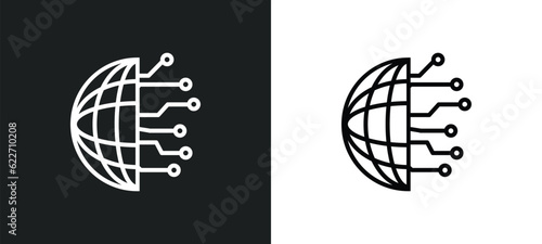 network outline icon in white and black colors. network flat vector icon from networking collection for web, mobile apps and ui.