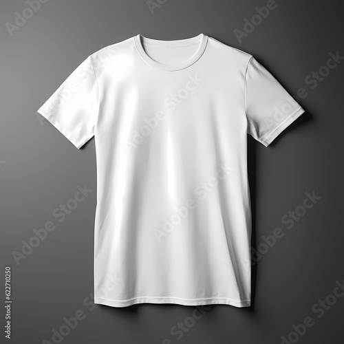 t shirt template, mockup white tshirt on light gray background, generated Ai