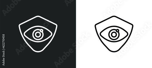 vision insurance outline icon in white and black colors. vision insurance flat vector icon from insurance collection for web, mobile apps and ui.