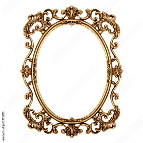 Artistic gold frame with curved shapes. A vintage treasure from the past 11