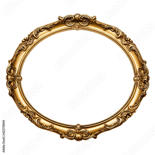 Artistic gold frame with curved shapes. A vintage treasure from the past 10