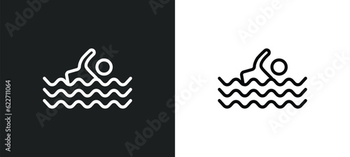 drown outline icon in white and black colors. drown flat vector icon from insurance collection for web, mobile apps and ui.