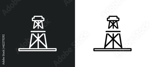 derrick outline icon in white and black colors. derrick flat vector icon from industry collection for web, mobile apps and ui.