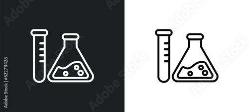 chemical outline icon in white and black colors. chemical flat vector icon from industry collection for web  mobile apps and ui.