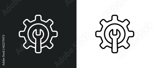 maintenance outline icon in white and black colors. maintenance flat vector icon from industry collection for web, mobile apps and ui.