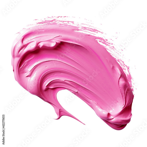 Pink paint stroke. isolated object, transparent background