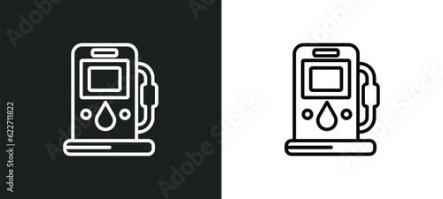 fuel filling outline icon in white and black colors. fuel filling flat vector icon from industry collection for web, mobile apps and ui.