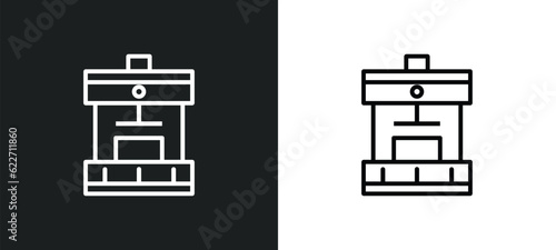crusher outline icon in white and black colors. crusher flat vector icon from industry collection for web, mobile apps and ui.