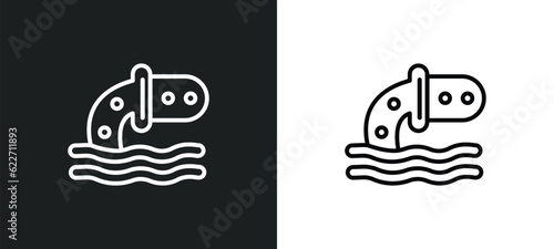 sewage outline icon in white and black colors. sewage flat vector icon from industry collection for web, mobile apps and ui.
