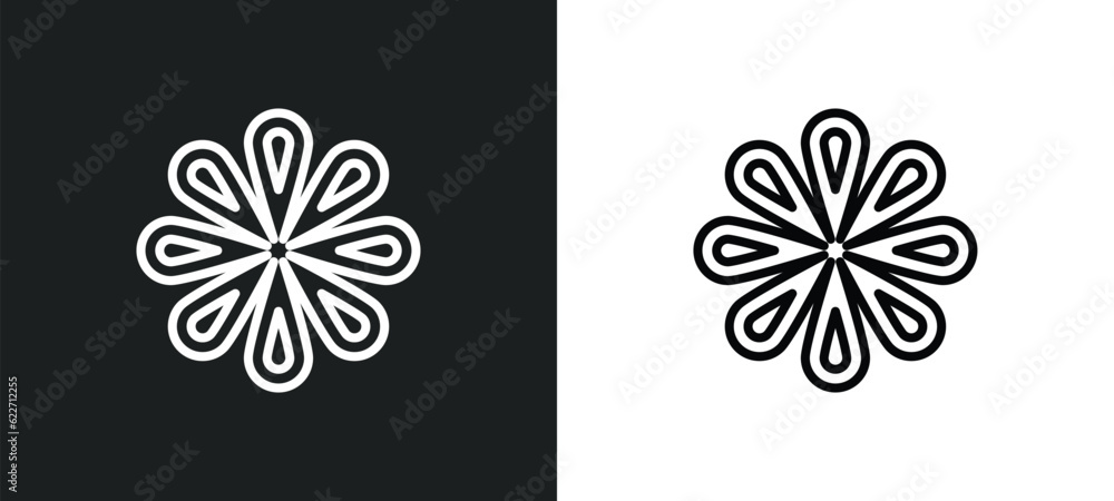 Obraz premium anise outline icon in white and black colors. anise flat vector icon from india collection for web, mobile apps and ui.