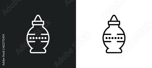 kumbh kalash outline icon in white and black colors. kumbh kalash flat vector icon from india collection for web, mobile apps and ui.
