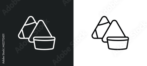 samosa outline icon in white and black colors. samosa flat vector icon from india and holi collection for web, mobile apps and ui.