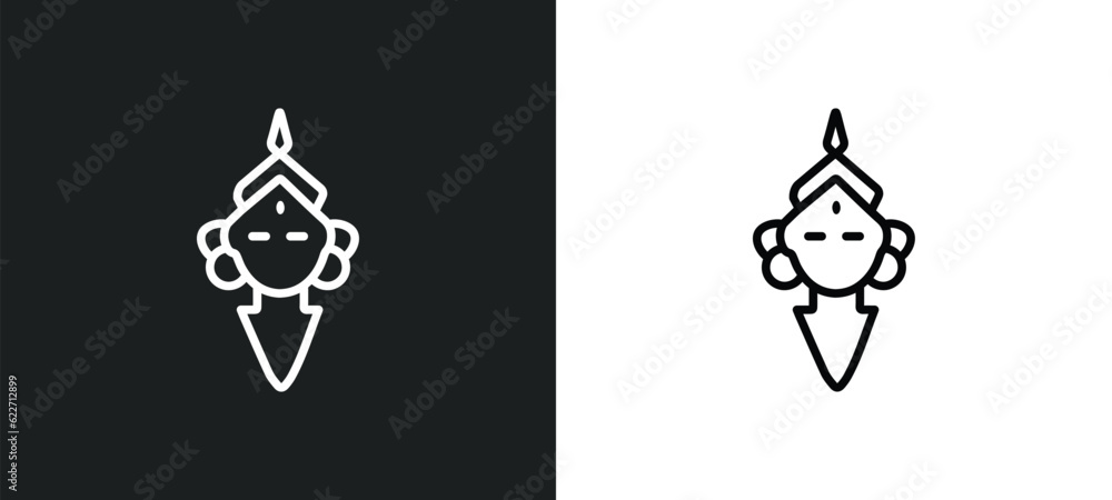 ardhanareeswara outline icon in white and black colors. ardhanareeswara flat vector icon from india collection for web, mobile apps and ui.