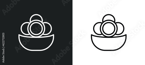 kanji vadas outline icon in white and black colors. kanji vadas flat vector icon from india collection for web, mobile apps and ui.