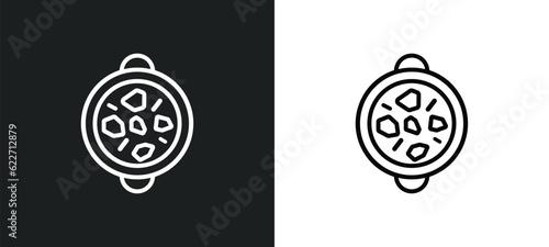 tikka masala outline icon in white and black colors. tikka masala flat vector icon from india collection for web, mobile apps and ui.