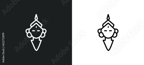 ardhanareeswara outline icon in white and black colors. ardhanareeswara flat vector icon from india collection for web, mobile apps and ui.