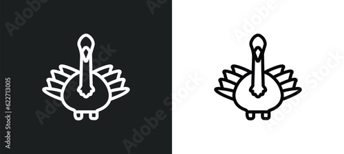 turkey outline icon in white and black colors. turkey flat vector icon from india collection for web, mobile apps and ui.