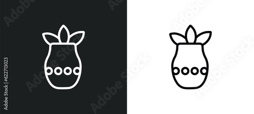 kumbh kalash outline icon in white and black colors. kumbh kalash flat vector icon from india collection for web, mobile apps and ui.