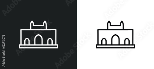 gate of india outline icon in white and black colors. gate of india flat vector icon from india collection for web, mobile apps and ui.