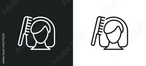 grooming outline icon in white and black colors. grooming flat vector icon from hygiene collection for web, mobile apps and ui.