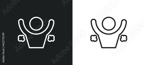 body odour outline icon in white and black colors. body odour flat vector icon from hygiene collection for web, mobile apps and ui.