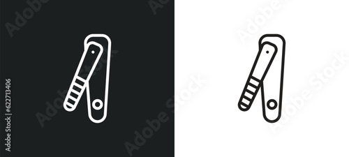 nail clippers outline icon in white and black colors. nail clippers flat vector icon from hygiene collection for web, mobile apps and ui.