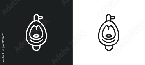 urinal outline icon in white and black colors. urinal flat vector icon from hygiene collection for web, mobile apps and ui.