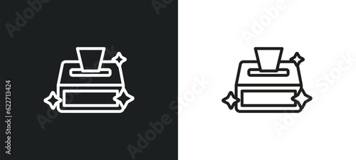 sanitary napkin outline icon in white and black colors. sanitary napkin flat vector icon from hygiene collection for web, mobile apps and ui.