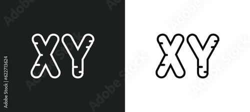 masculine chromosomes outline icon in white and black colors. masculine chromosomes flat vector icon from human body parts collection for web, mobile apps and ui. photo