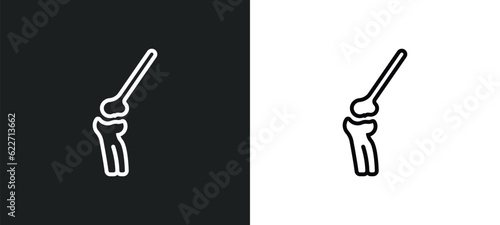 kneecap outline icon in white and black colors. kneecap flat vector icon from human body parts collection for web, mobile apps and ui.