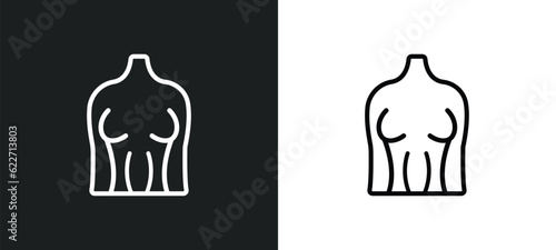 human breast outline icon in white and black colors. human breast flat vector icon from human body parts collection for web, mobile apps and ui.