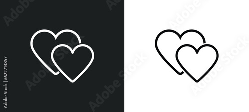 heart black for valentines outline icon in white and black colors. heart black for valentines flat vector icon from human body parts collection for web, mobile apps and ui.