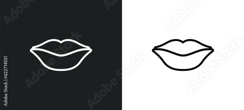 big lips outline icon in white and black colors. big lips flat vector icon from human body parts collection for web, mobile apps and ui.